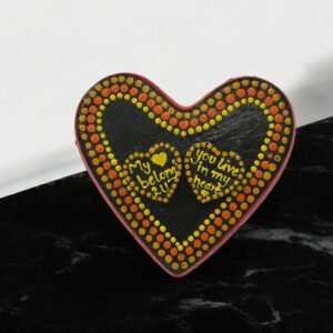 Mandella art on two embossed hearts