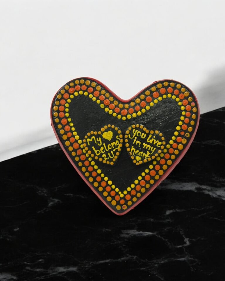 Mandella art on two embossed hearts